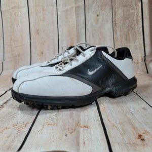 Nike Heritage Golf Men’s White Black Cleats‎ Shoes 418624-101 US Size 9